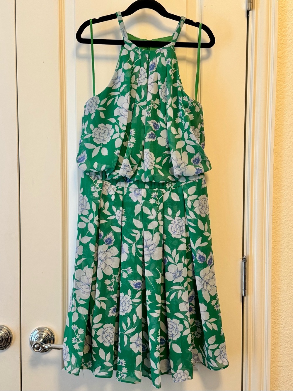 Women's Eliza J Green Floral Halter Dress